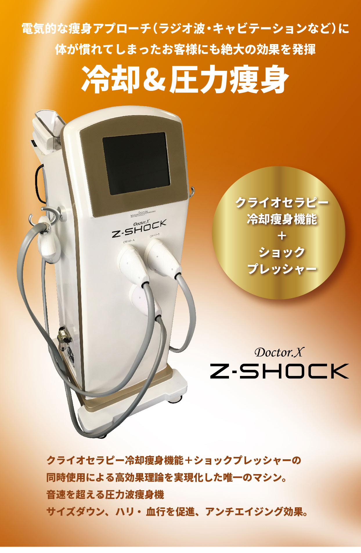 Z Shock ズィーショック 痩身 デトックス フェイスなど業務用美容機器の製造販売メーカー グローバルサイエンス
